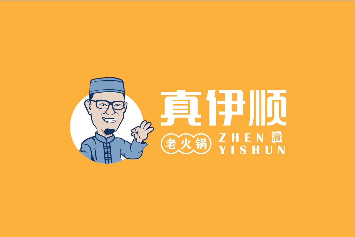 真伊顺卡通logo反白